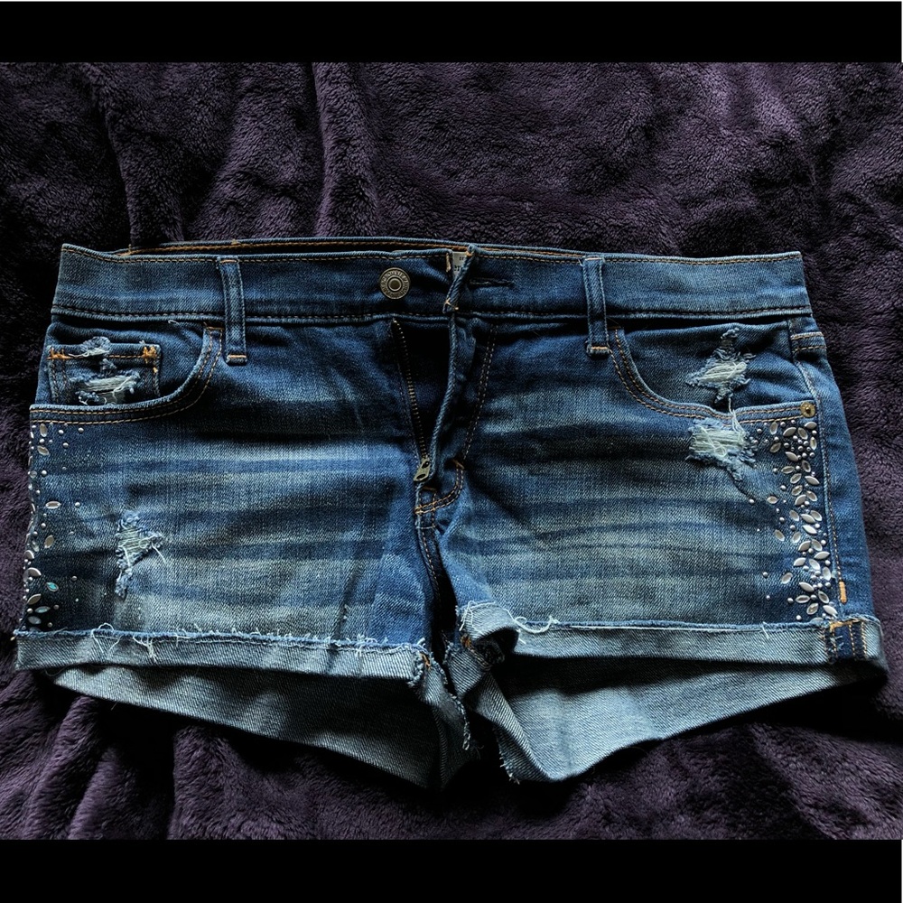 Abercrombie & Fitch Jean shorts with rhinestones